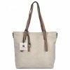 Uniwersalna Torebka Damska XL Shopper Bag firmy Hernan HB0213-1 Beżowa/Ziemista